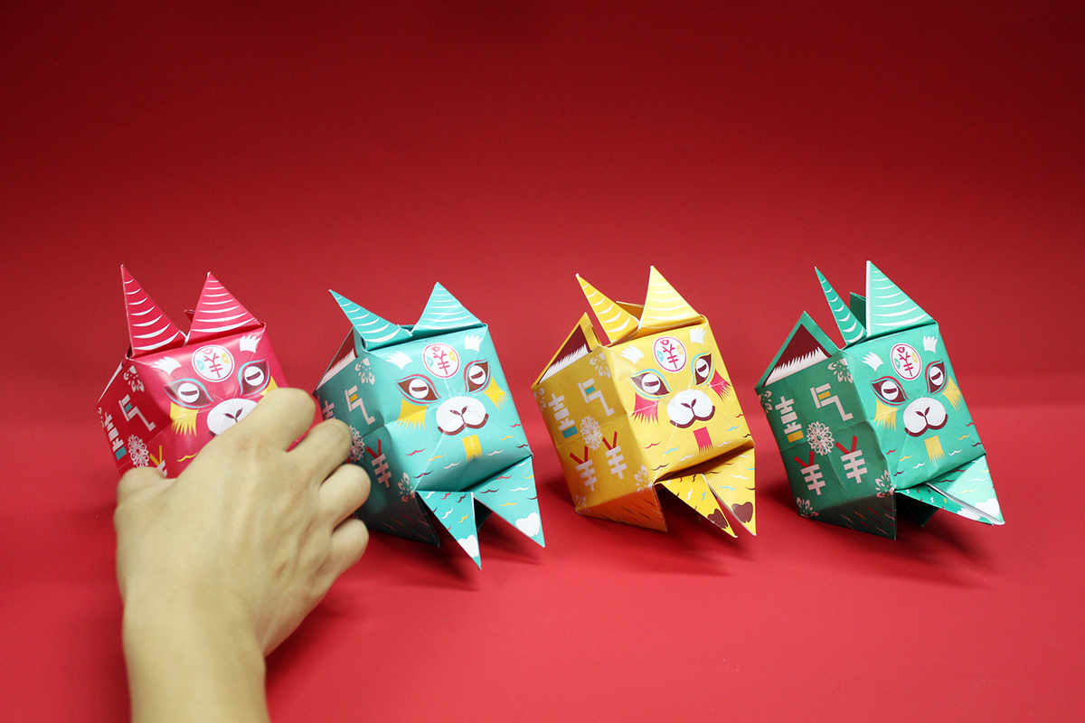 angpao pack Red Packet goat tsubaki malaysia Layout design colors papercraft crafty