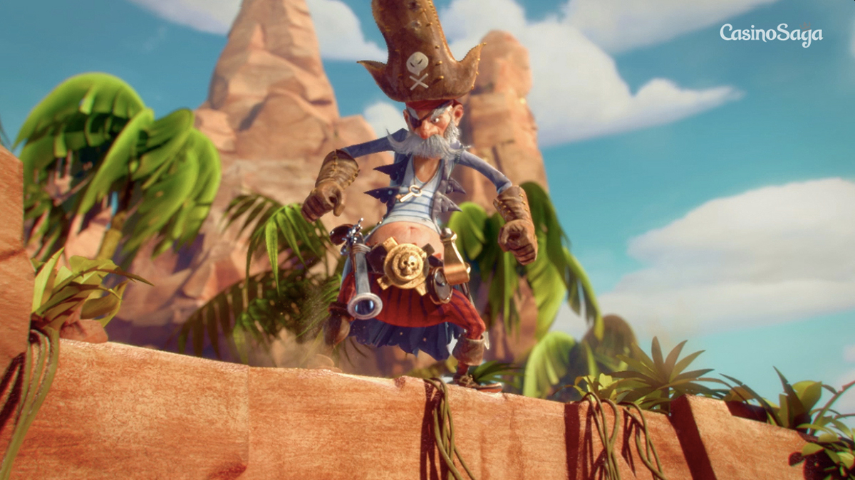 CGI Island characters pirate elf casino saga palms rocks Games treasure bomb clouds SKY chain