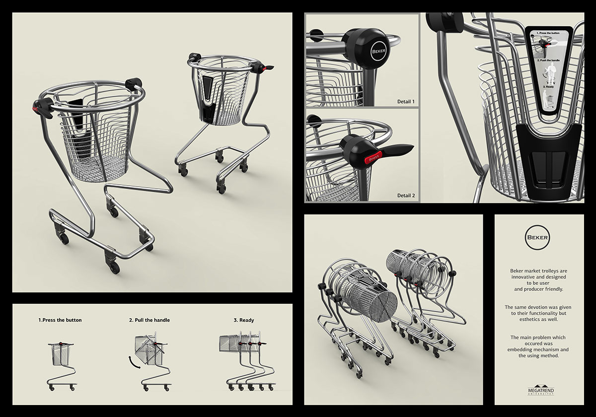 3d modeling Ind Design shopping trolley