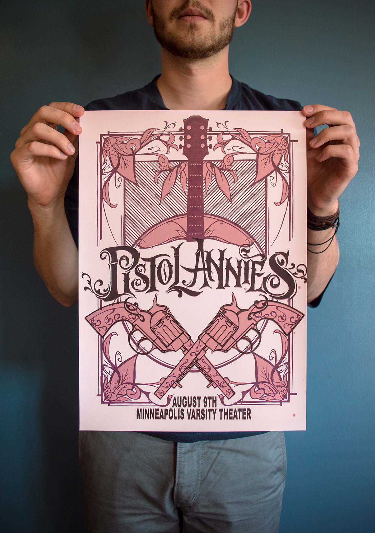pistol annies annie's band country girl pink peach Revolver graphics design art poster print screenprint
