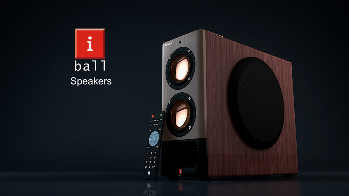 Iball speakers 3D modelling Cinema 4d after effects lighting rendering texture