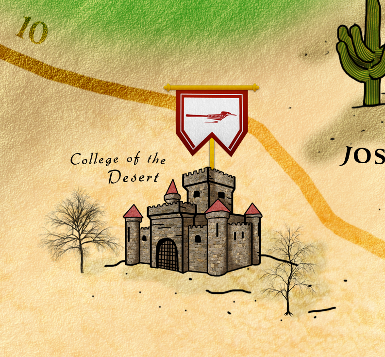 map community college college medieval map medieval California Schools Los Angeles la draw 2D graphic art digital football castles