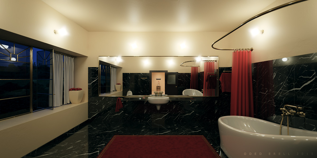 Interior 3D vray 3ds MAX Autodesk bathroom viz visualization oded erell