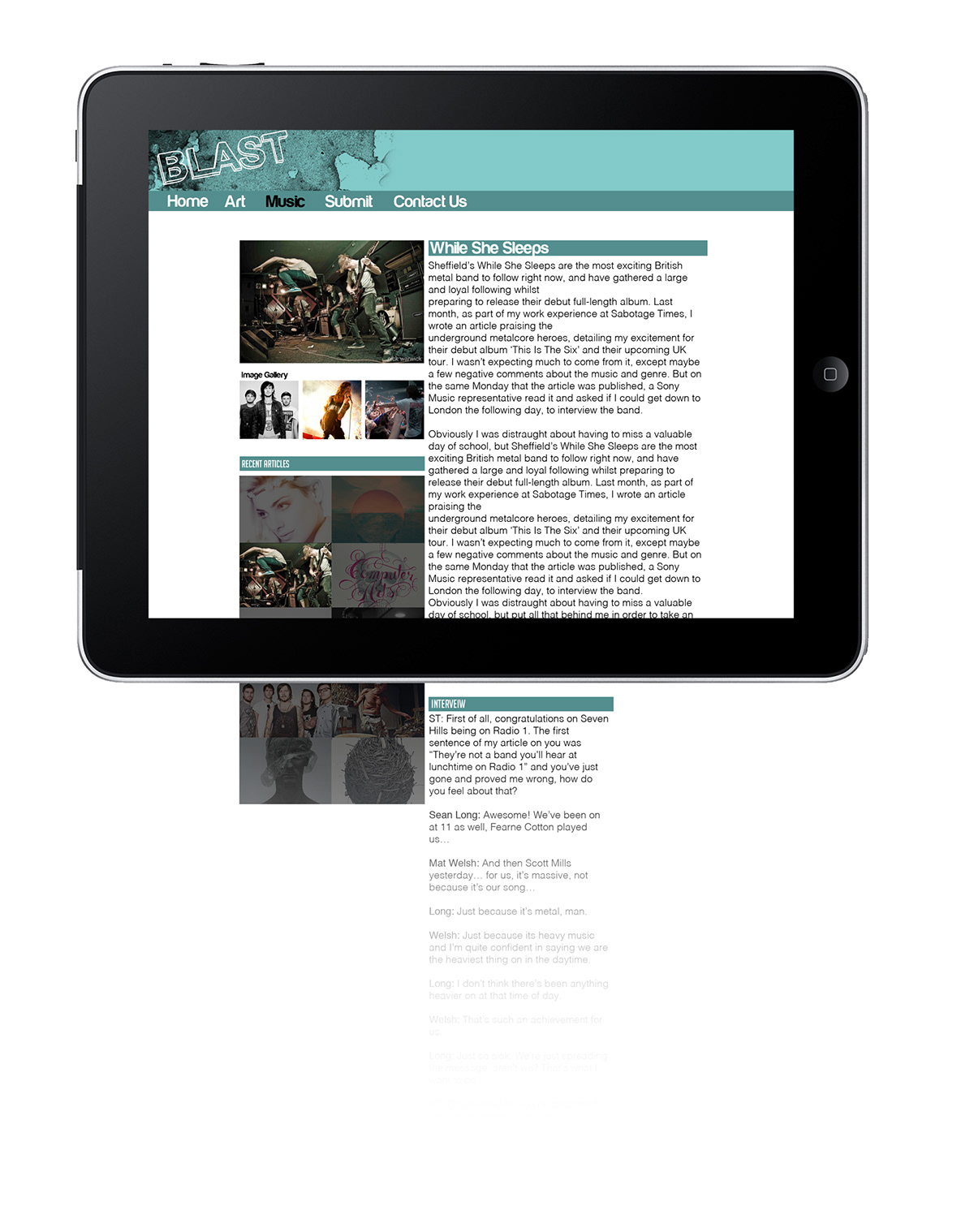 blast  simple  web design graphic iPad green