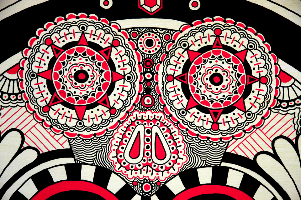 ilustración a rotulador sobre lienzo / Felt-tip Illustration on canvas Mexican Mexicano Africano indio