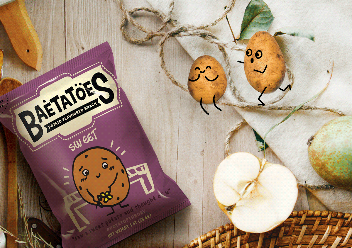 potatoes snack chips Packaging cute doodle creative Love Food  quote