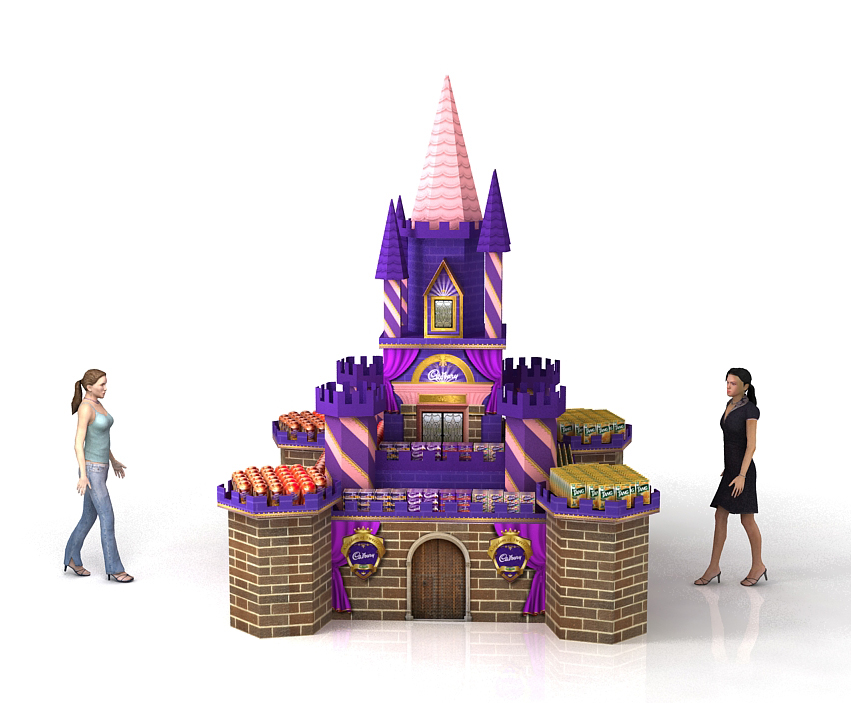 Corrugated Board pop Point of Purchase pos castle display
