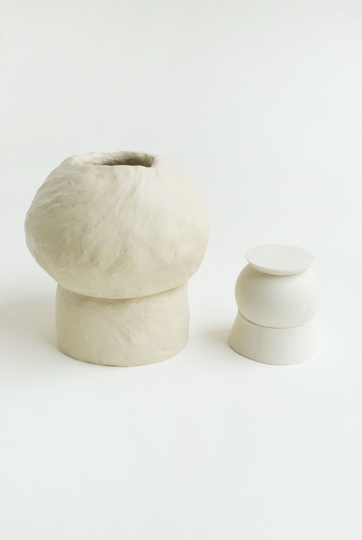 sculpture buddies buds pals ceramics  porcelain stoneware unglazed