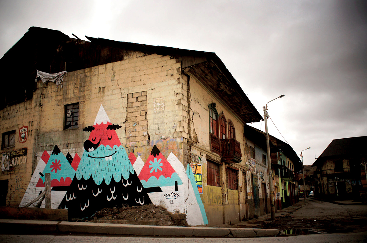 cerro de pasco Intervención arte urbano xomatok peru arte arte de la calle Perú Apu Mural Cerros Montana Al aire libre grande caracter wall