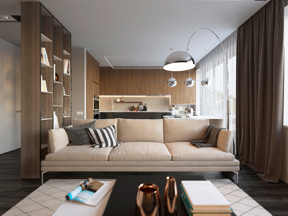 Minimalist style interior design on Behance