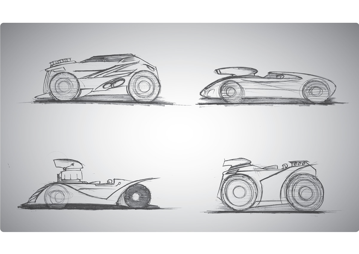 CARS AND BIKES rendering sketching photoshop
