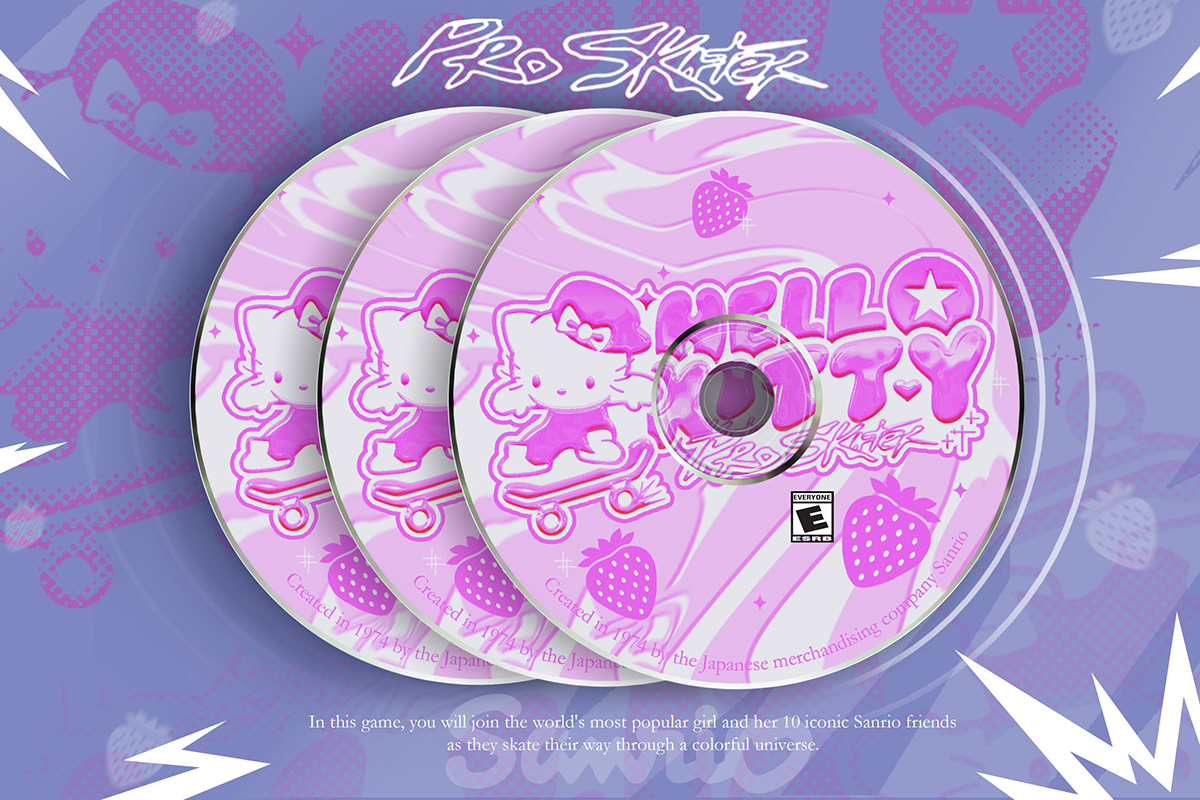 Sanrio hello kitty cd CD design game graphic ads concept