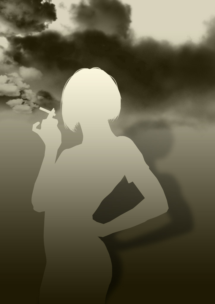 femme woman smoking fume cigarette