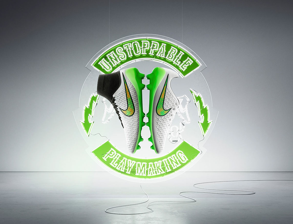 Nike shine through football nike football soccer Magista hyper venom tiempo neon 3d neon neon signage