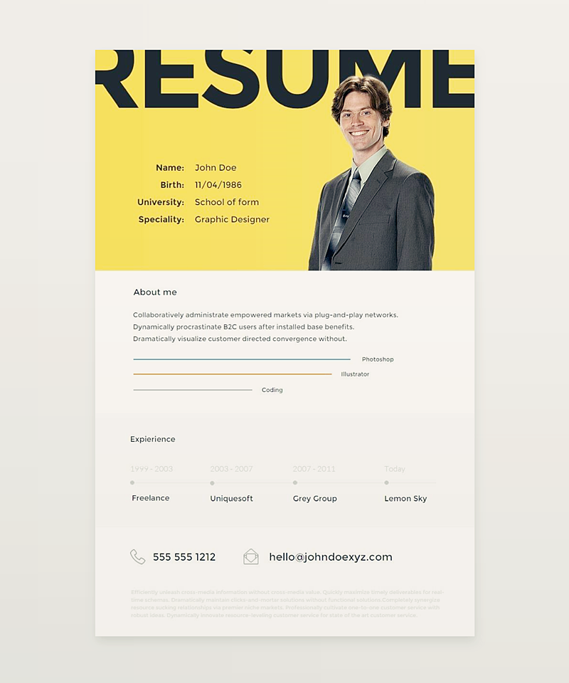 createer free template freebie Resume CV