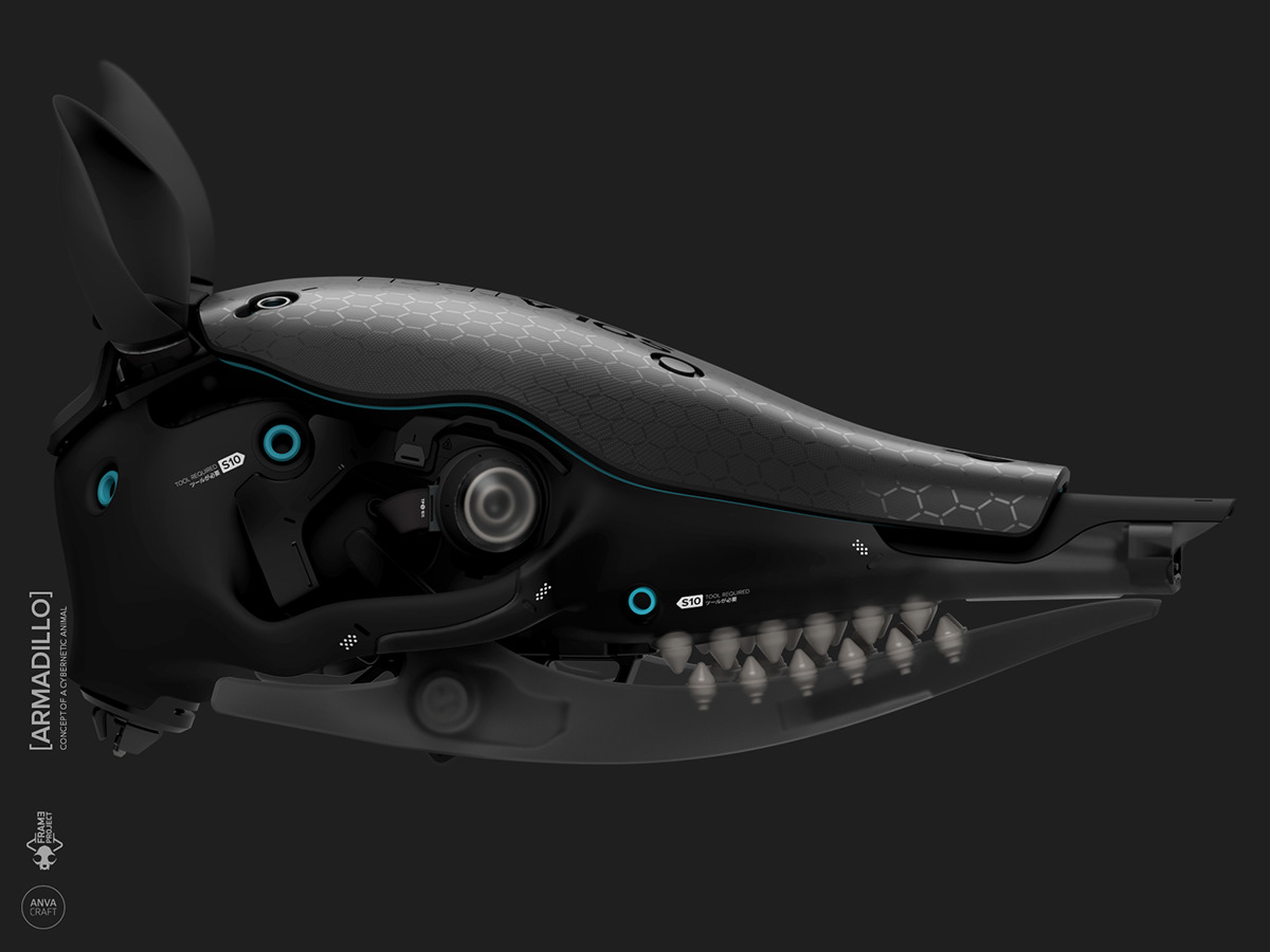 HardSurface mecha robot skull 3dmodeling 3dconstructing Conceptdesign armadillo cyber