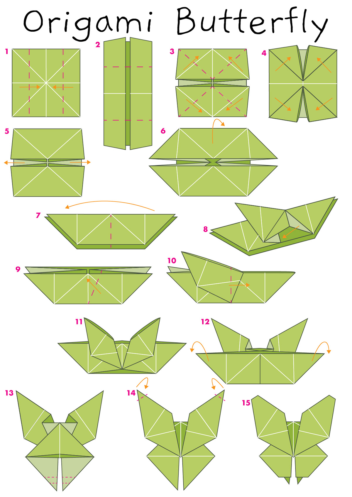 Origami ideas Origami Instructions Of A Butterfly