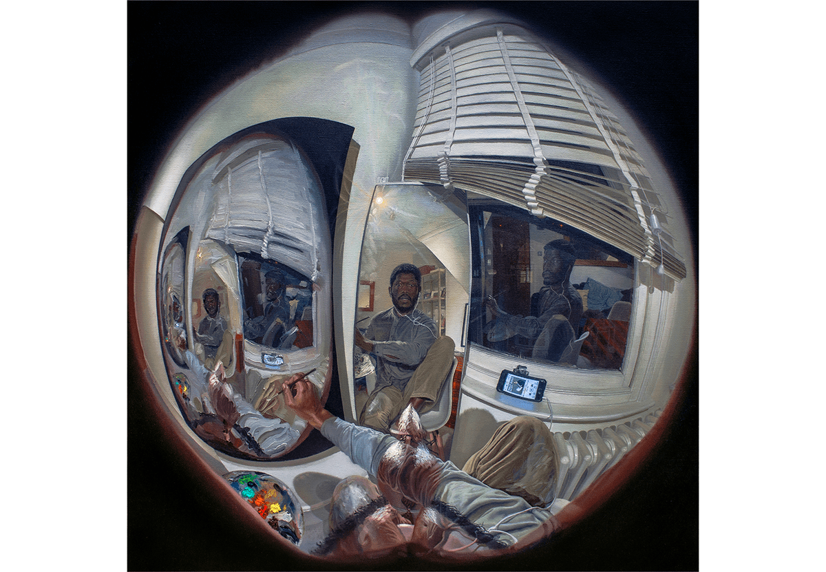 First Person fisheye FPS observation Oil Painting painting   Perspective portrait Realism self portrait