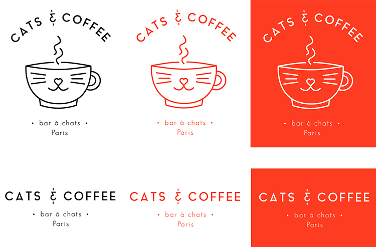 identity Cat Coffee restaurant blood orange organe red flyer menu design moodboard cocooning cosy Fur White