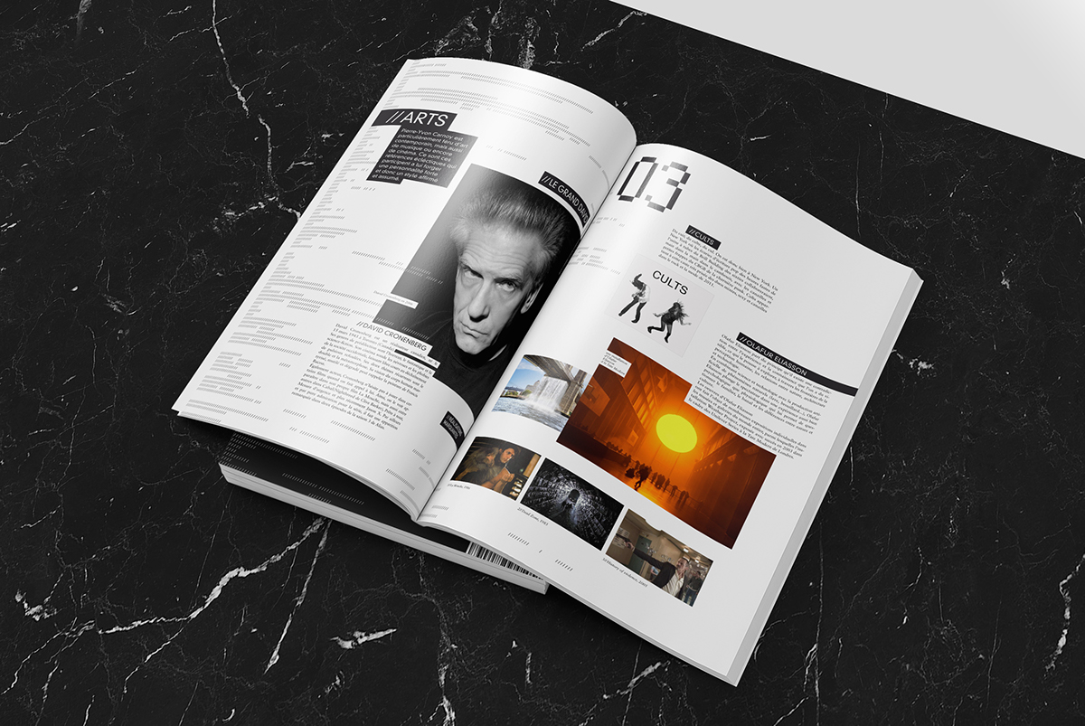 magazine geek interactive digital Paris penninghen graphic paper print editorial black Marble cover art direction  Art Director