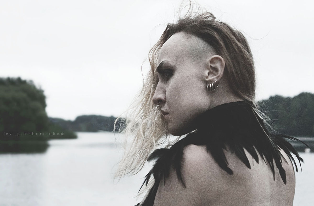 naked feathers black dark vikings north piercings earrings Beautiful atmosphere forest lake water