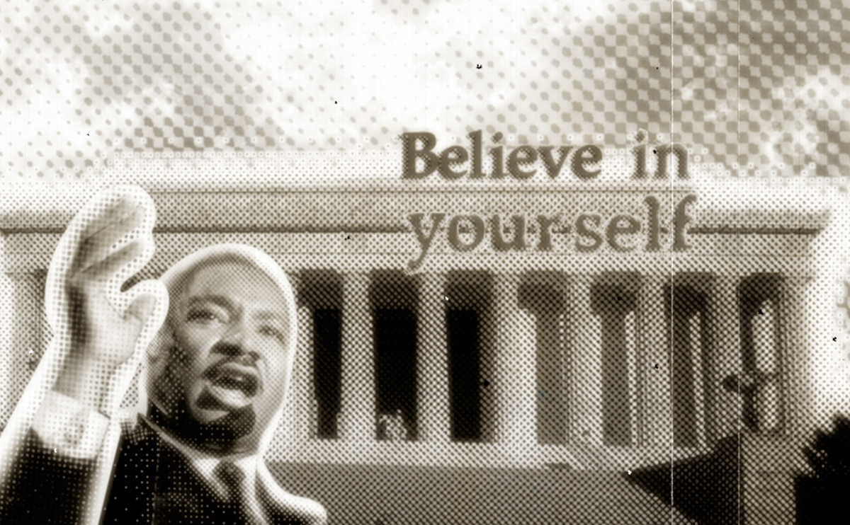 history Martin Luther King newspaper halftone Black&white