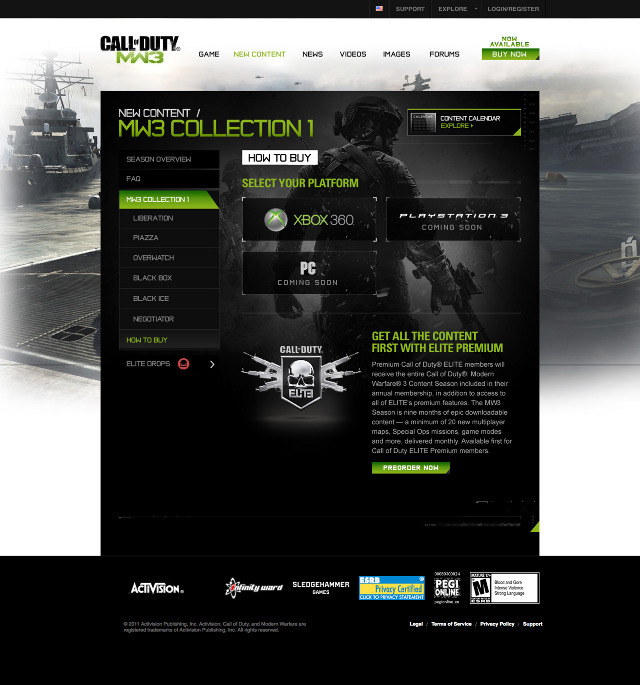 call of duty  COD  mw3  interactive  web  Activision