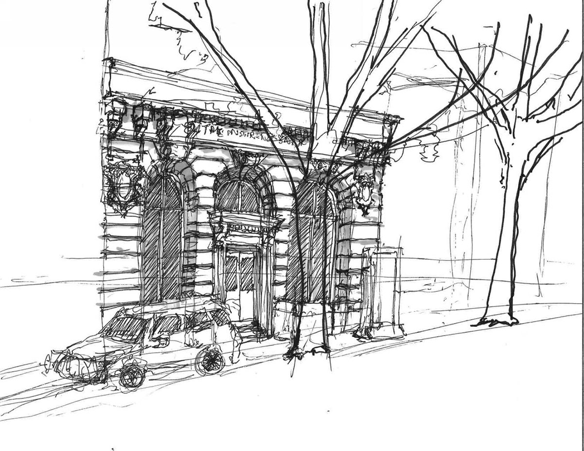 sketch architecture design sharpie pen sketchdaily Drawing  freehand 30-60 minute watercolor