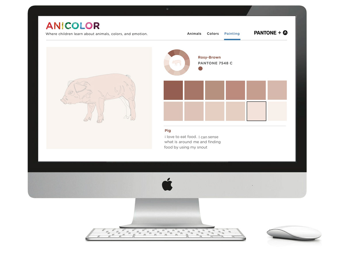 pantone moo.com Academy of art flash cards design animals colors emotions