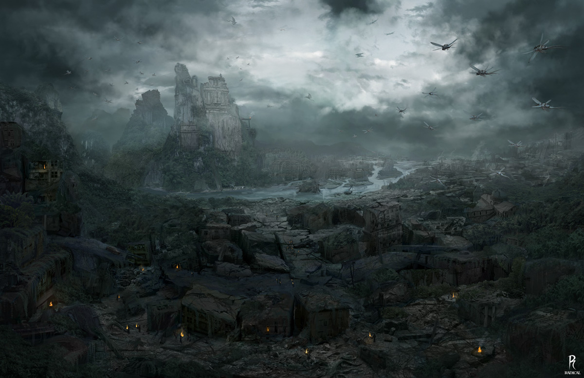 Matte paintings (selection) on Behance