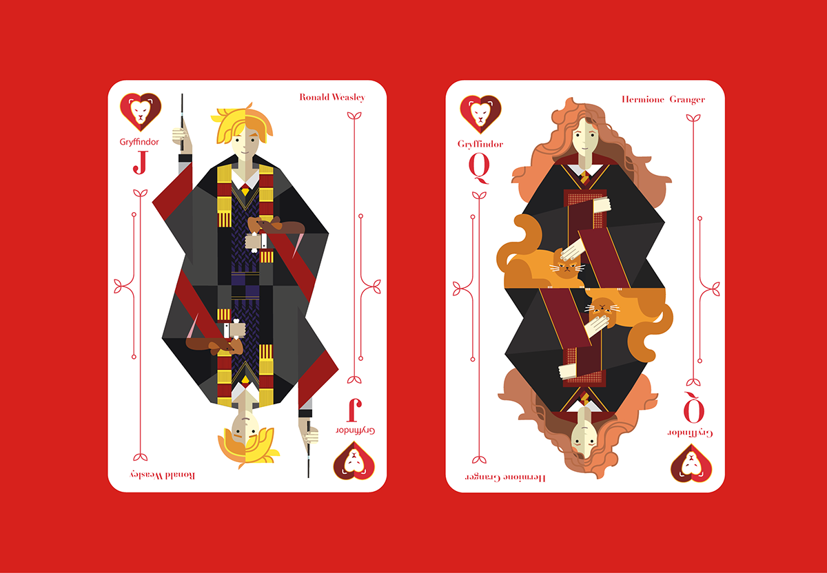 harry potter Playing Cards Grapic Design ILLUSTRATION  tabletop games cards