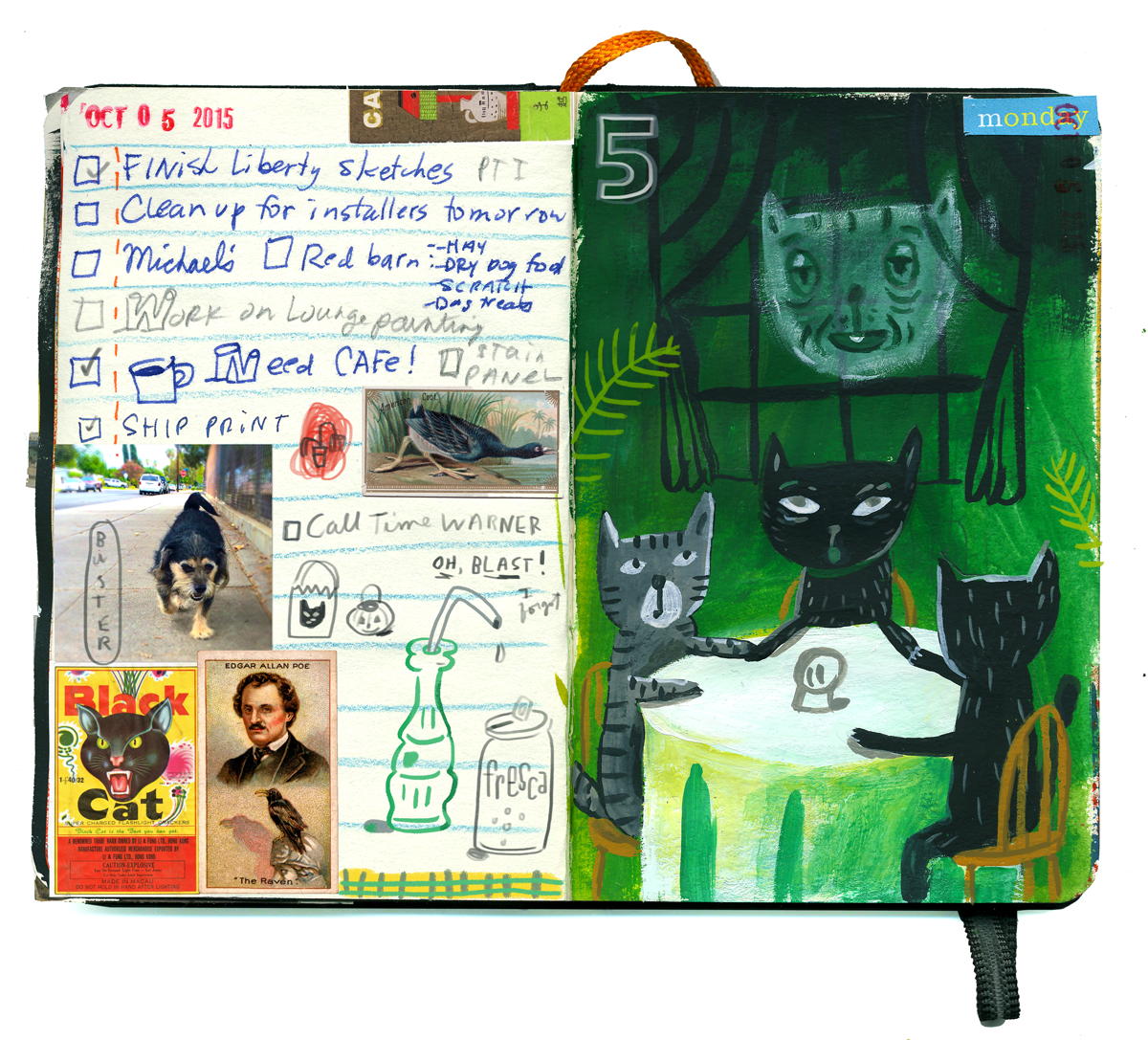 Cat artjournal sketchbook dailydrawing Black Cat Halloween