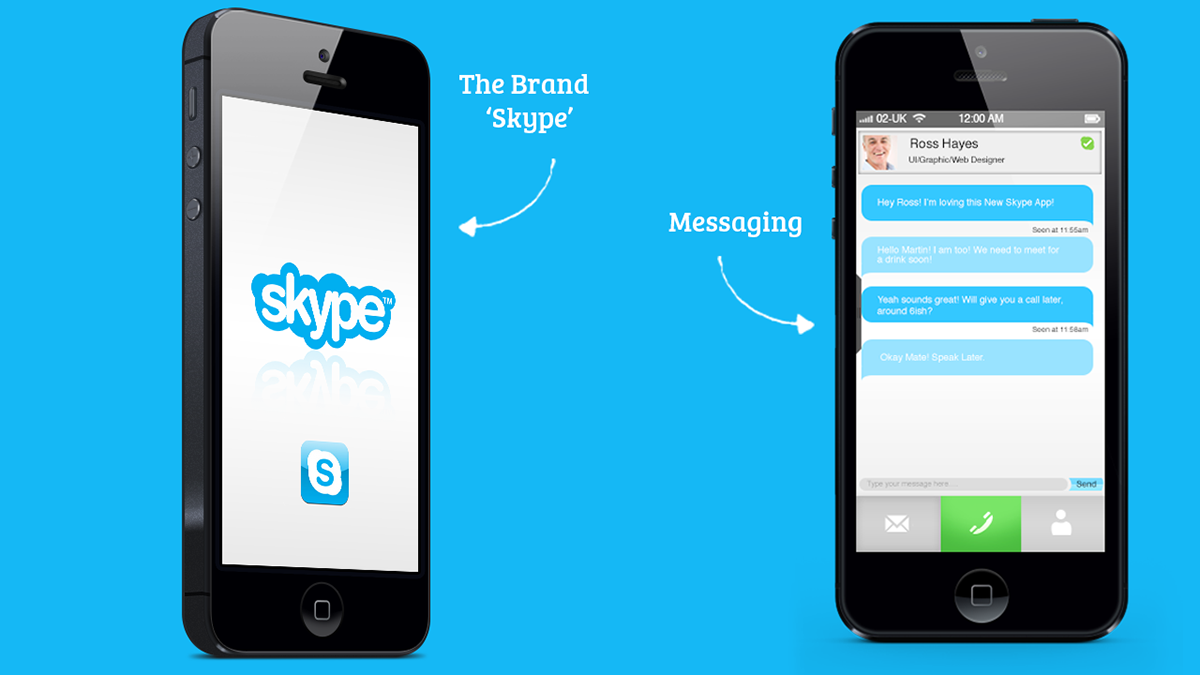 Martin Huggett graphics graphic design app re design Skype Mobile app mobile