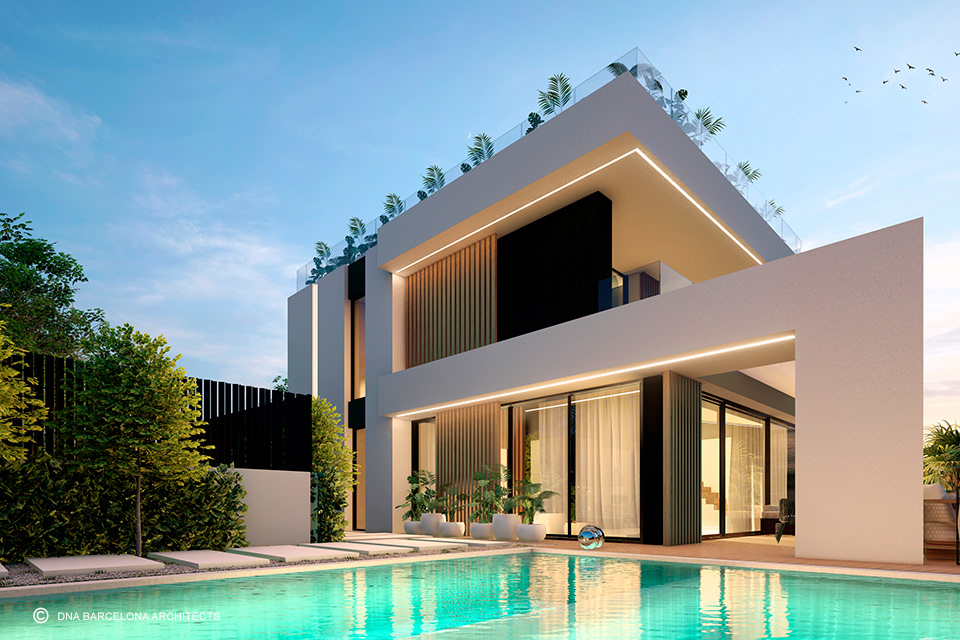 architecture visualization Render 3D exterior house home luxury Villa design