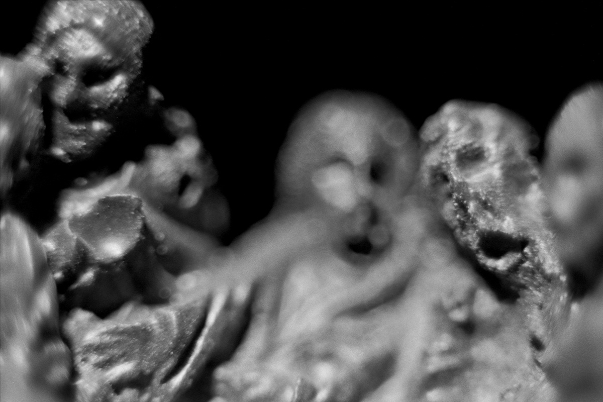 The Creepy Supper The last Supper black and white b&w analog photography experimental close-up Close-up Photography Macro Photography bokeh effect little statue T-Max 400 Plaster Art constantinos k