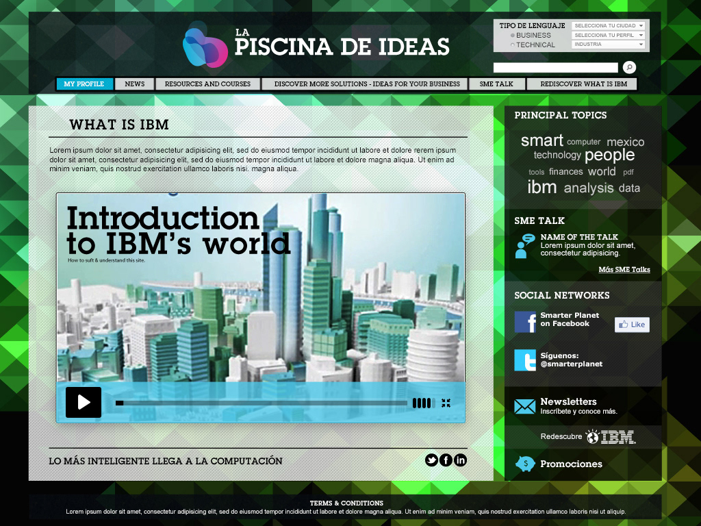 IBM computing Website Web colorful mexico Proposal navigation site Computer
