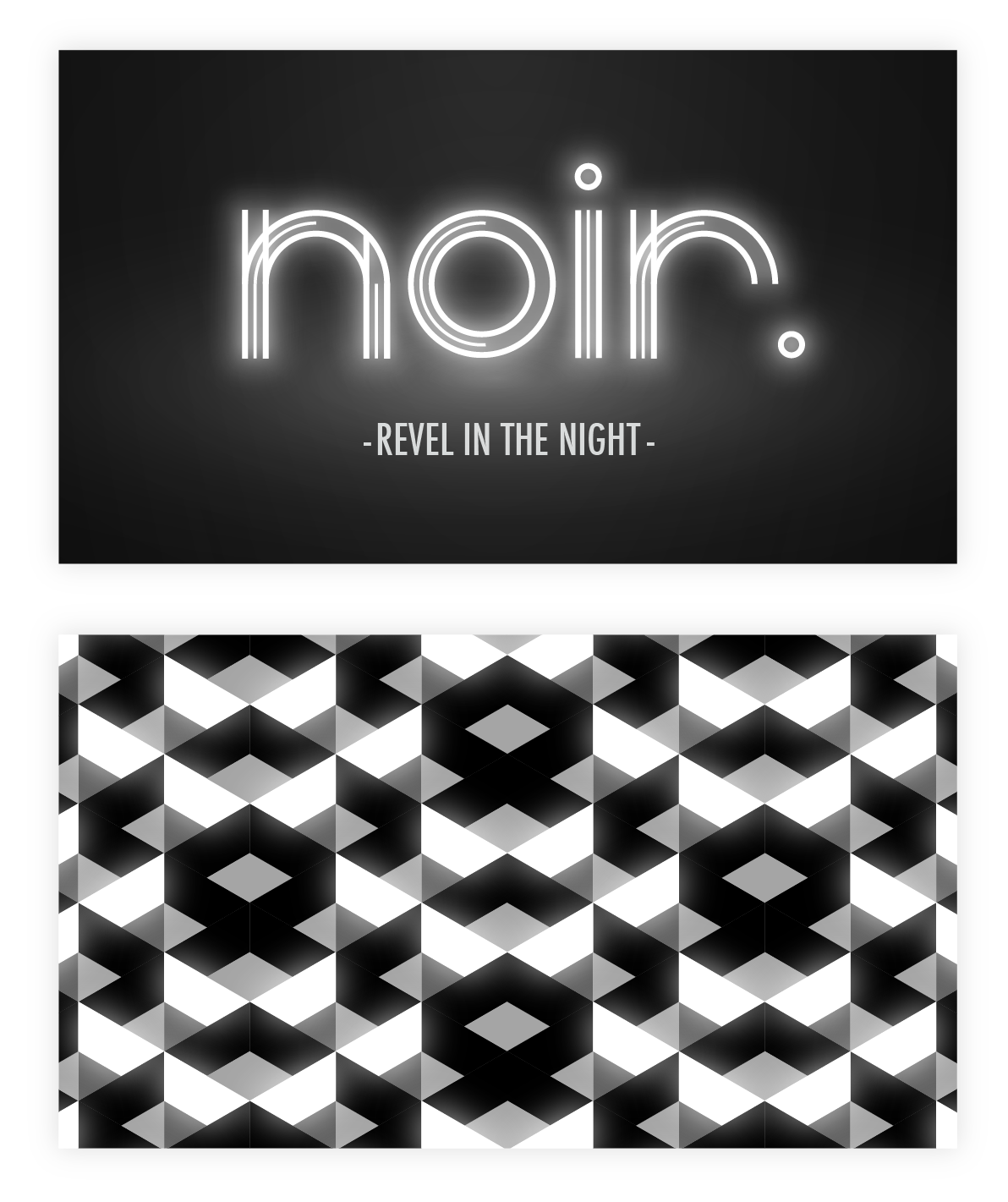 noir pattern brand logo business card letterhead design club