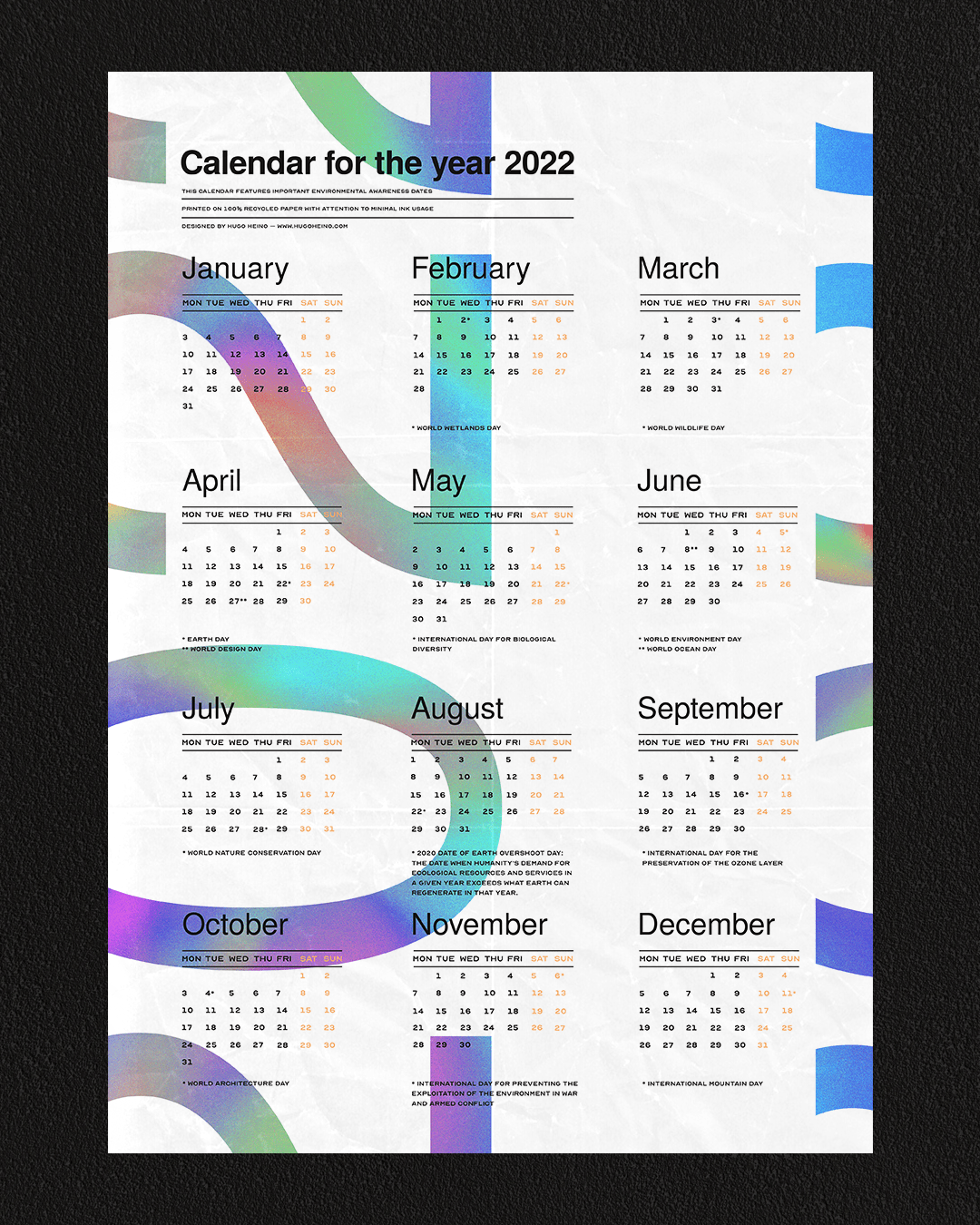 calendar Digital Art  graphic design  holographic infographic informative swiss swiss style typographic poster typography  