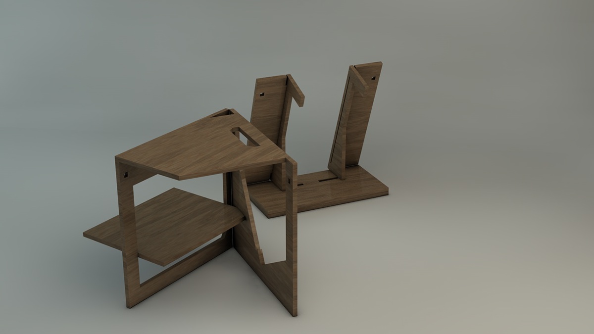 wood mdf folding stool Bicycle Stand Folding Furniture laser cut
