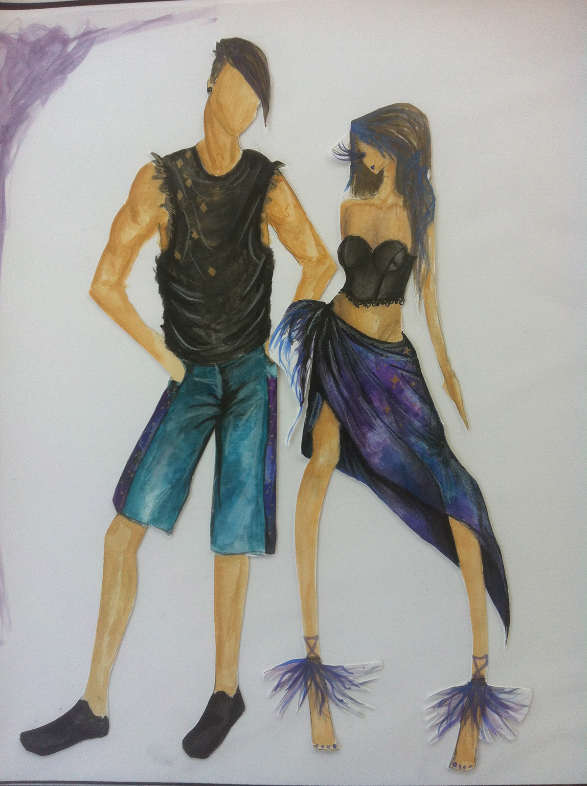 #Menswear  #womenswear #lifestyle #couples #collection #daytonight #illustration #blue   #purple #sportswear   #stracrossed #Lovers #Design #Watercolor #fashionillustration