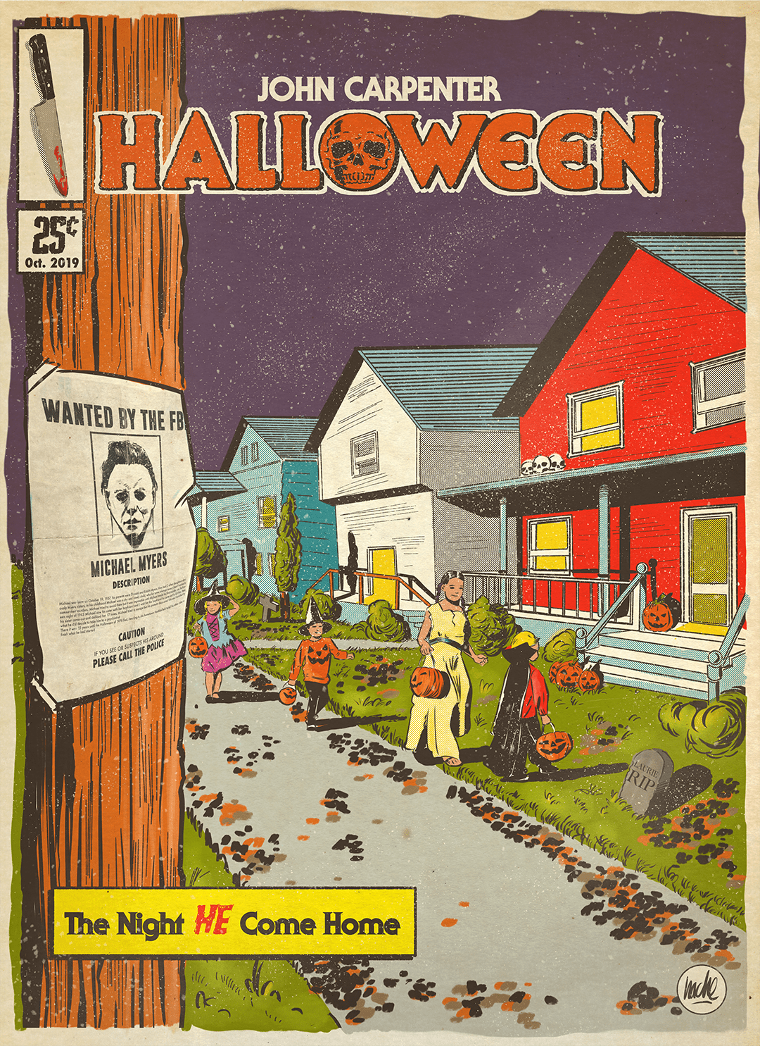 comic ilustracion horror vintage Retro Original movie poster Album rock