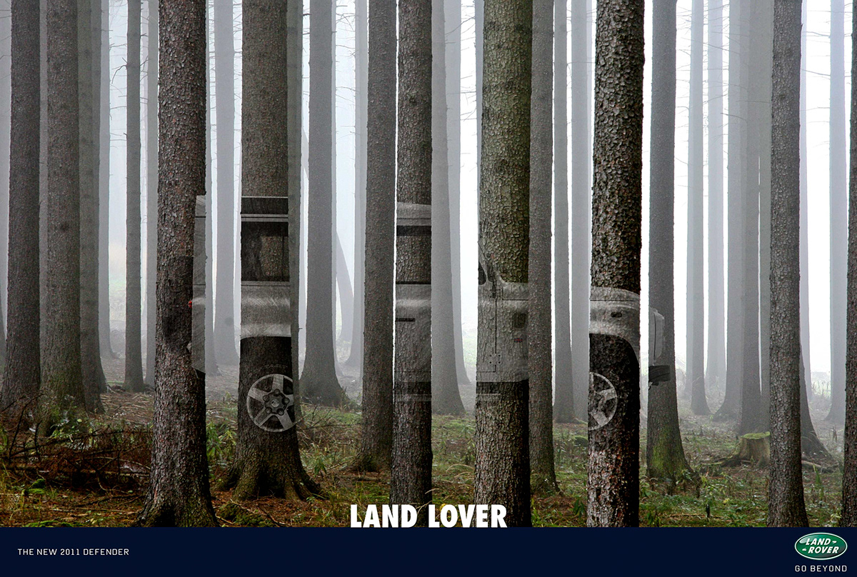 Land Rover advertisement campaign retouch car defender range rover Off-Road