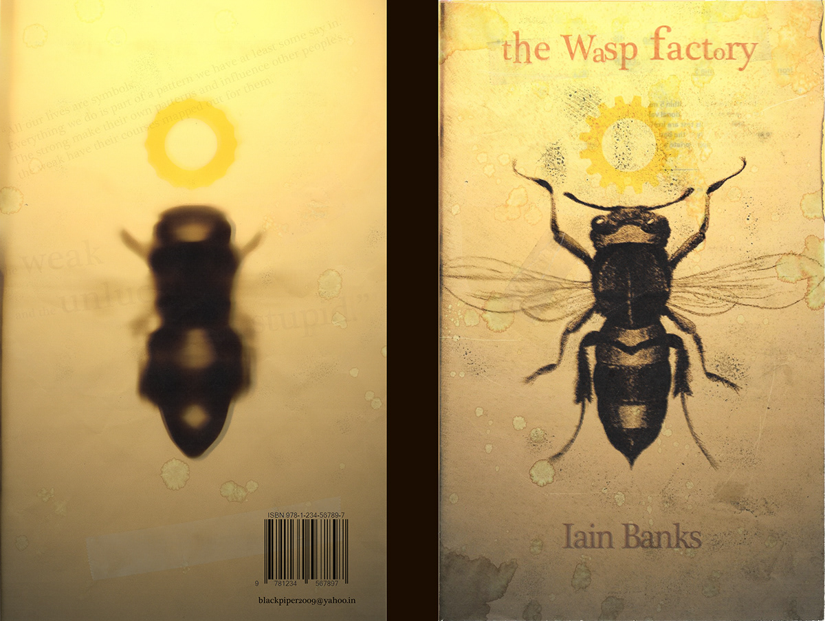 the wasp factory Iain banks book cover mock up