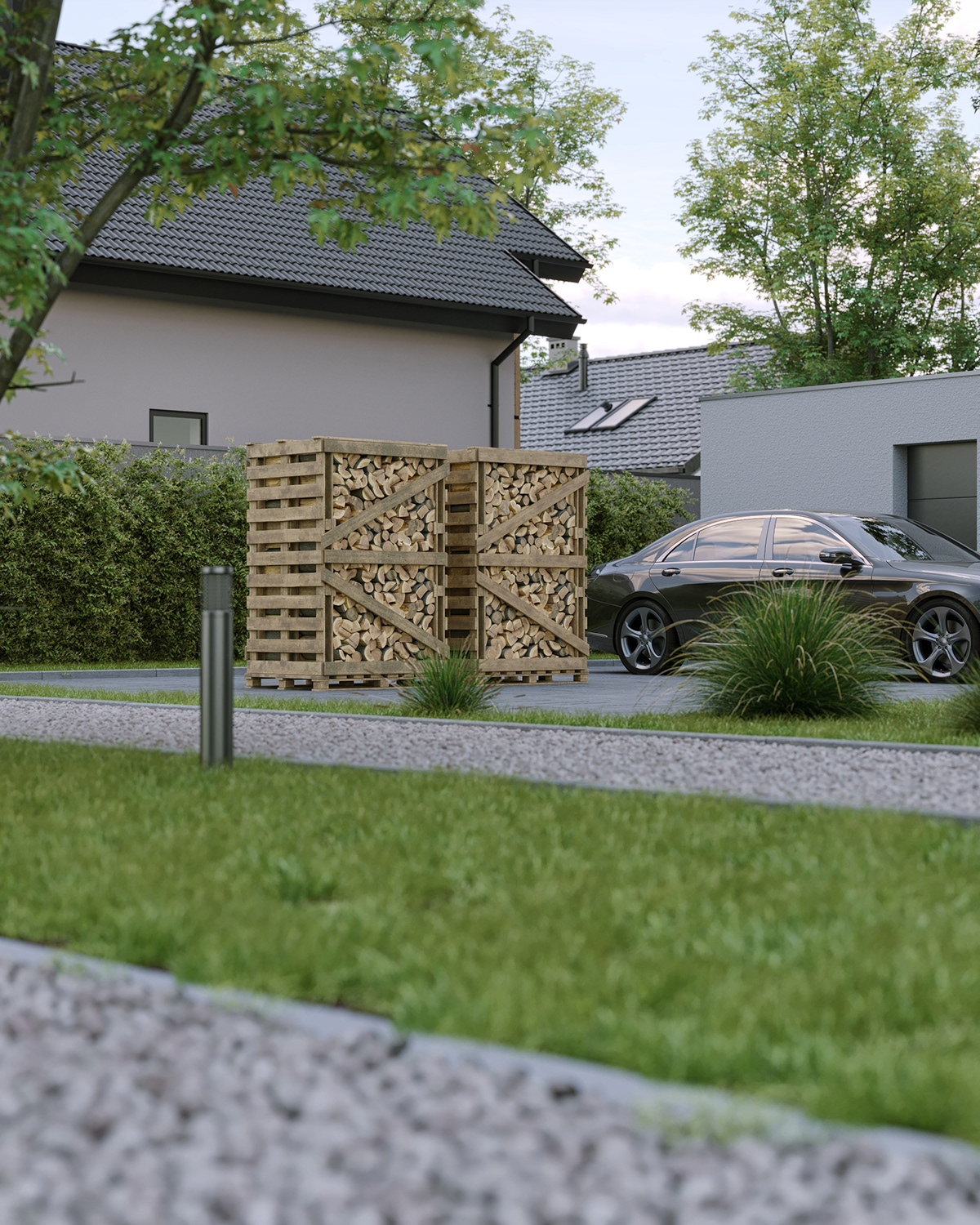 3d modeling 3ds max architecture Render visualization exterior corona archviz house exterior design