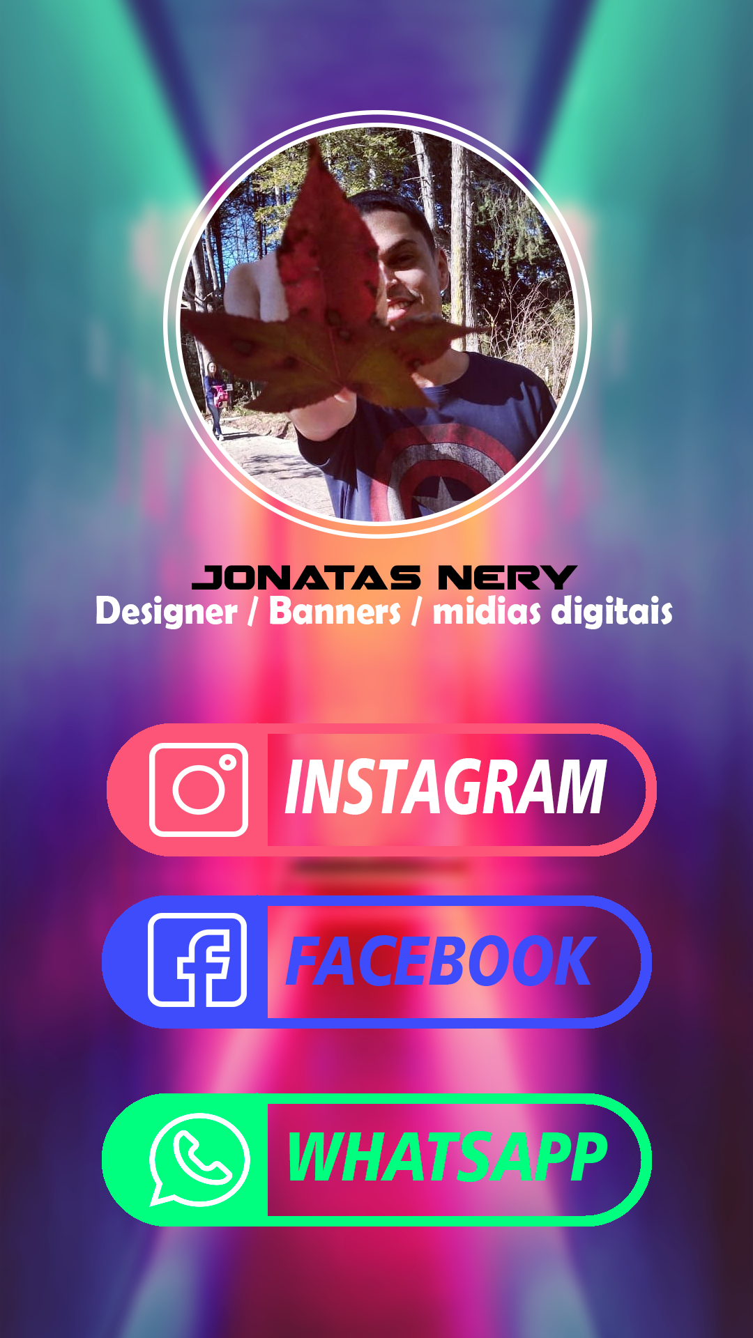 Olá sou Jonatas Nery sou Designer Gráfico e este e um modelo de Cartão digital