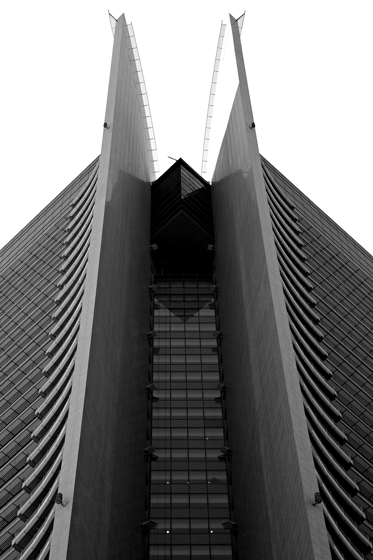 black and white building  Emirates Towers