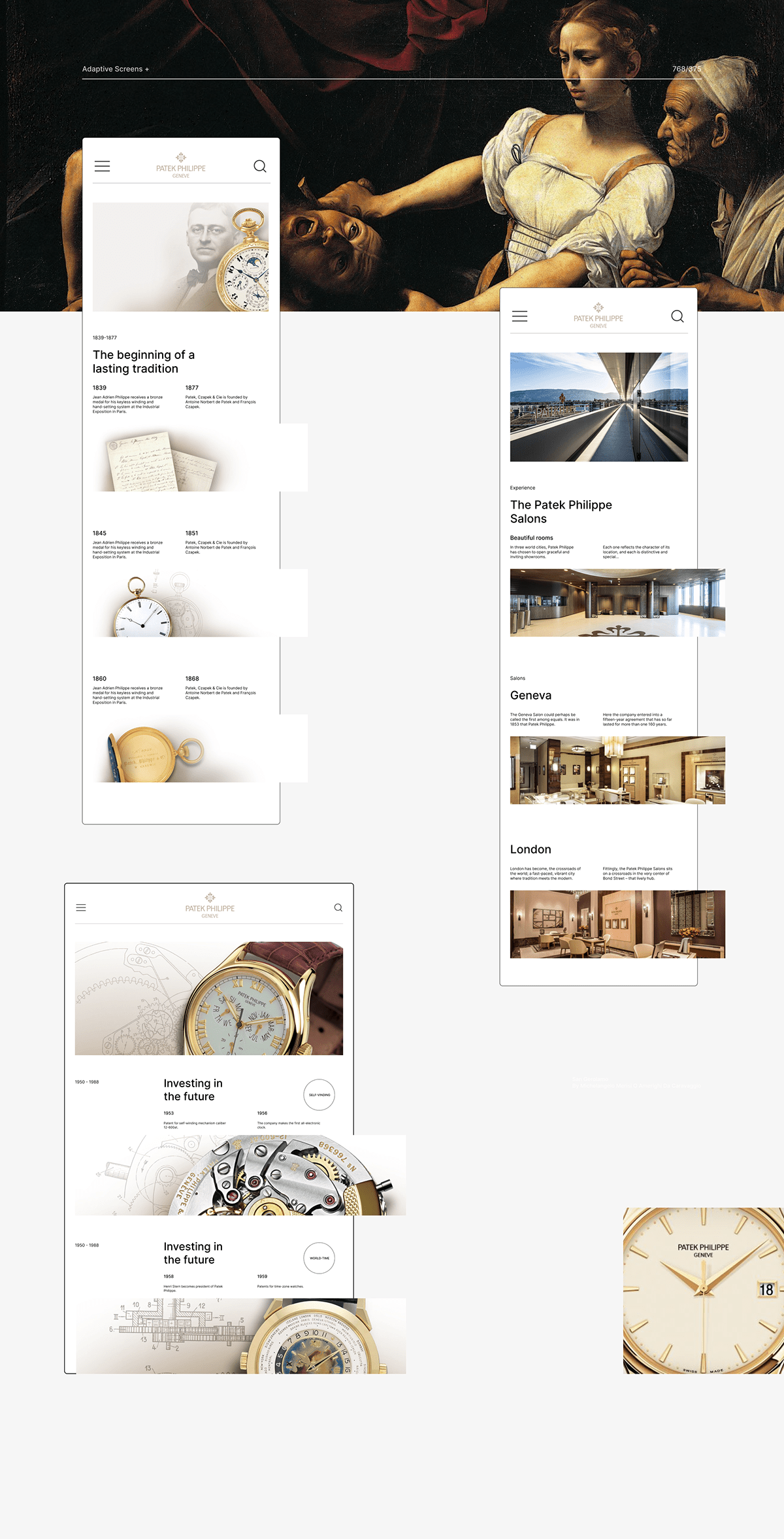 brand concept corporate luxury mobile redesign user experience user interface watch Website