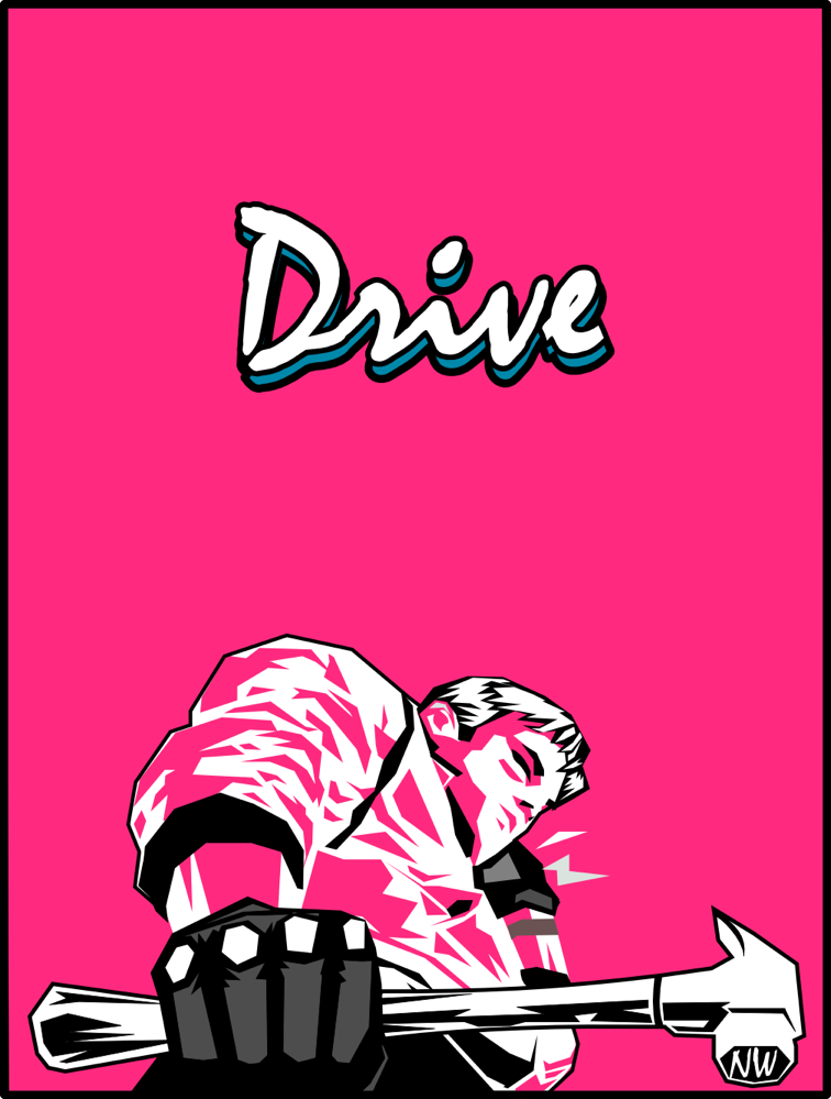 drive Ryan Gosling movie Nicolas Winding Refn poster vector pink