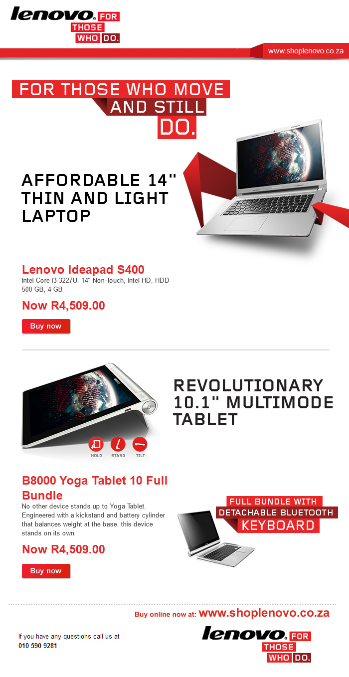 Lenovo banner newsletter