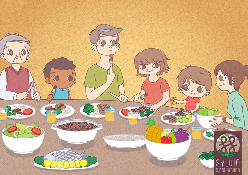 Ilustração infantil illustration for children kids vetor vector adobe illustrator healthy Eating  school nutrition ILLUSTRATION FOR CHILDREN